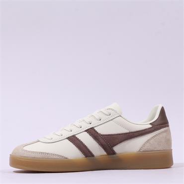 Gola Viper Leather Gumsole Retro Trainer - Off-White Bone Otter